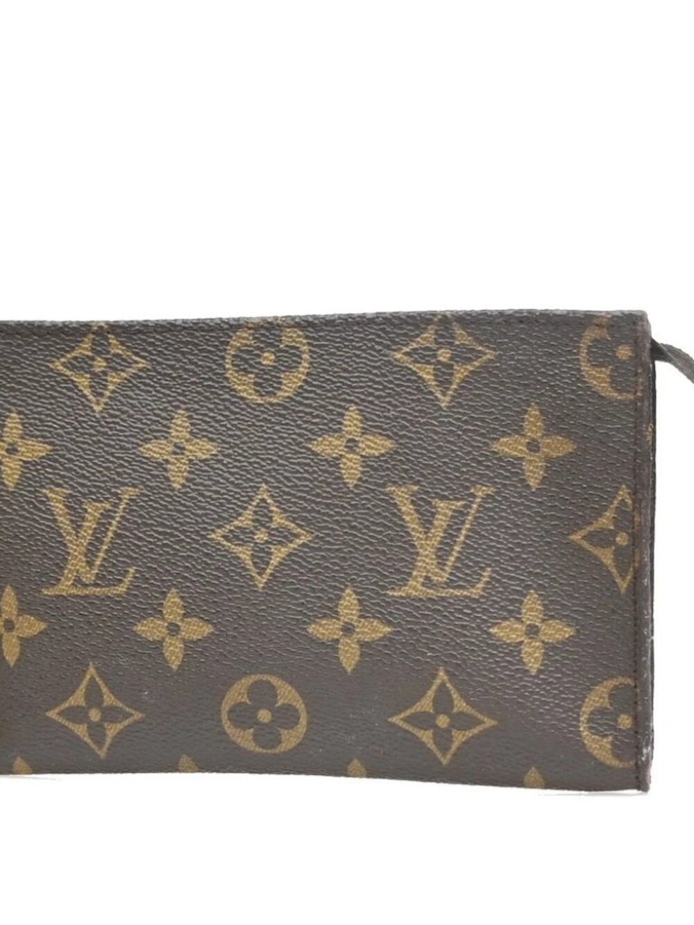LOUIS VUITTON Logo BUCKET PM Pouch Bag Monogram Leather Brown France 01KE169
